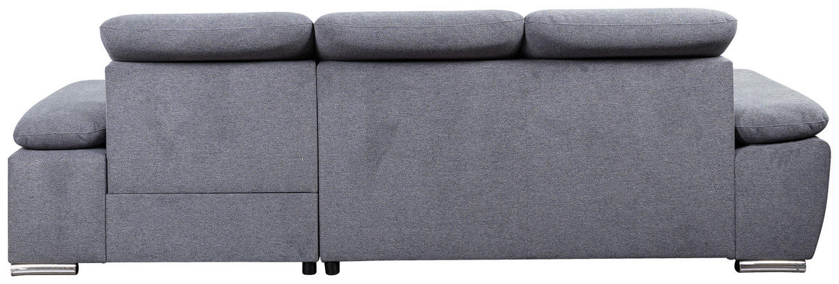 Funktionsecke Palma dunkelgrau Microfaser B/H/T: ca. 285x100x182 cm Palma - Chrom/dunkelgrau (285,00/100,00/182,00cm)