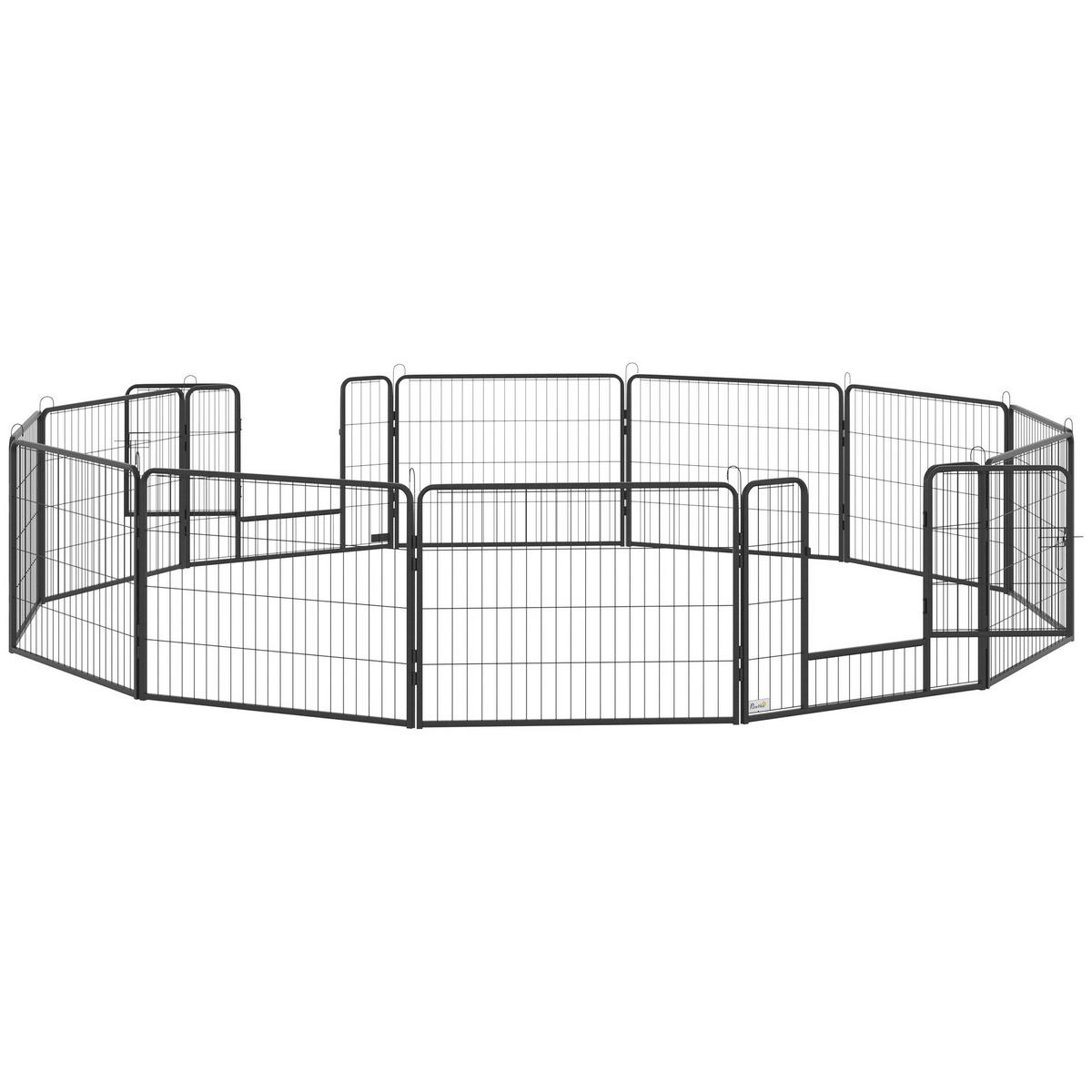PawHut Welpenauslauf schwarz Stahl B/H/L: ca. 1,5x60x80 cm Welpenauslauf - schwarz (80,00/1,50/60,00cm) - PawHut