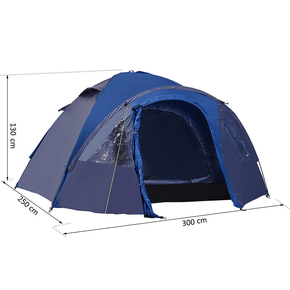 Outsunny Doppelwandzelt blau Kunststoff B/H/L: ca. 300x130x250 cm Doppelwandzelt - blau (250,00/300,00/130,00cm) - Outsunny