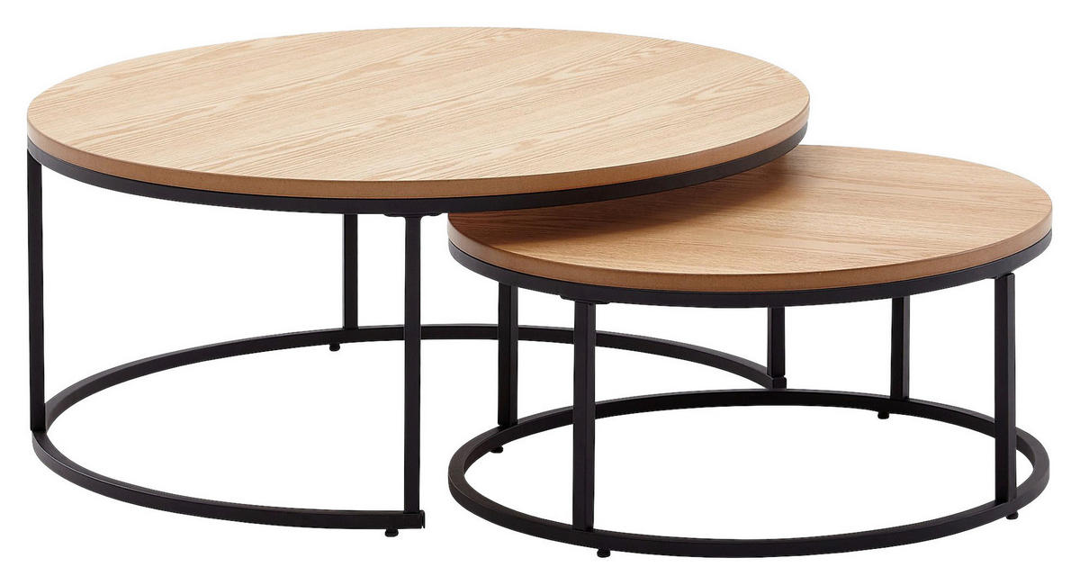 Couchtisch 2er-Set. braun B/H/T: ca. 80x36x80 cm 2er-Set. - braun (80,00/36,00/80,00cm) - Wohnling