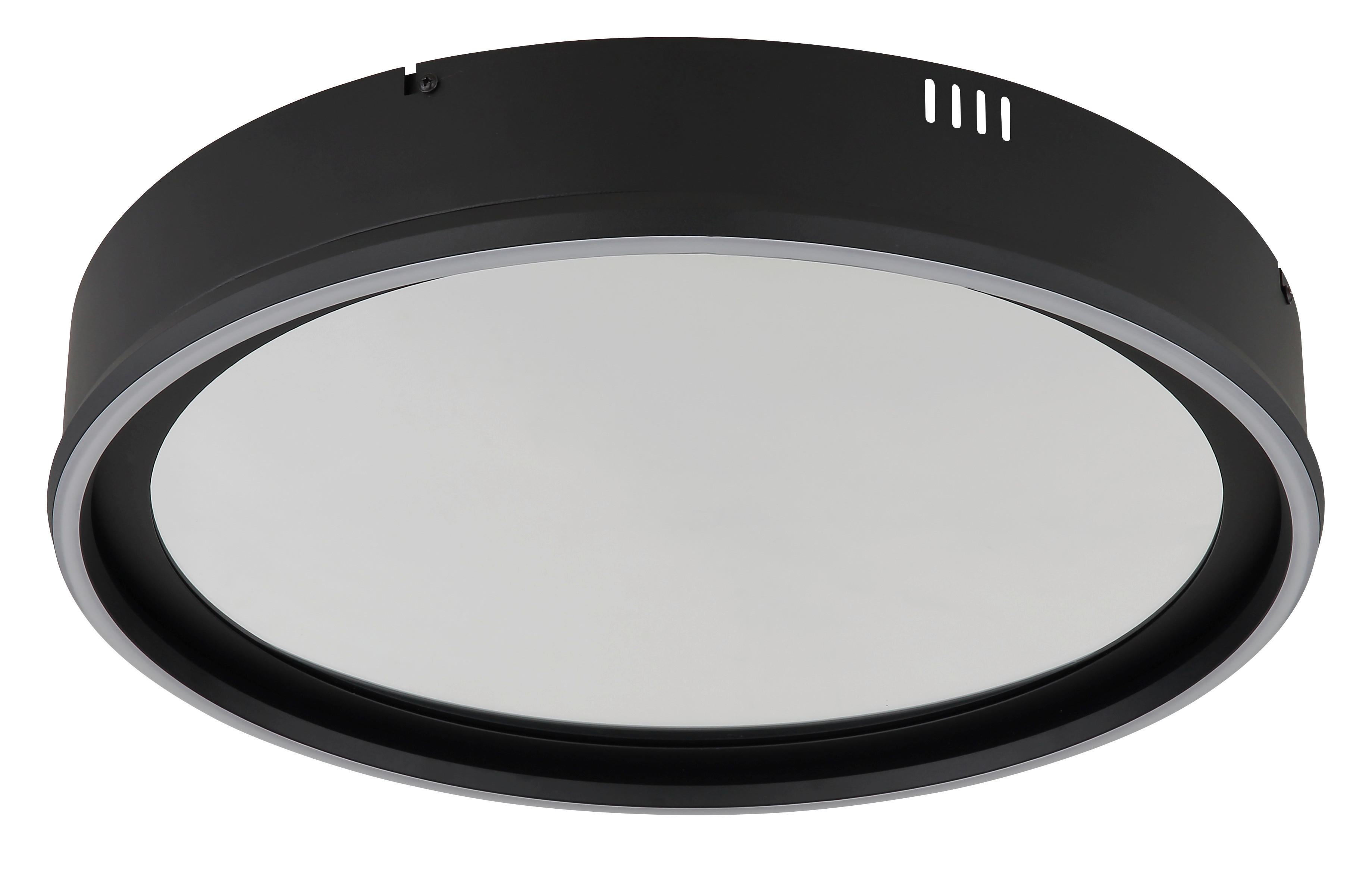 GLOBO Deckenleuchte klar Opal schwarz Glas Aluminium Kunststoff H/D: ca. 8,5x51,5 cm 1 Brennstellen Mirrora - klar/schwarz (51,50/8,50cm) - GLOBO