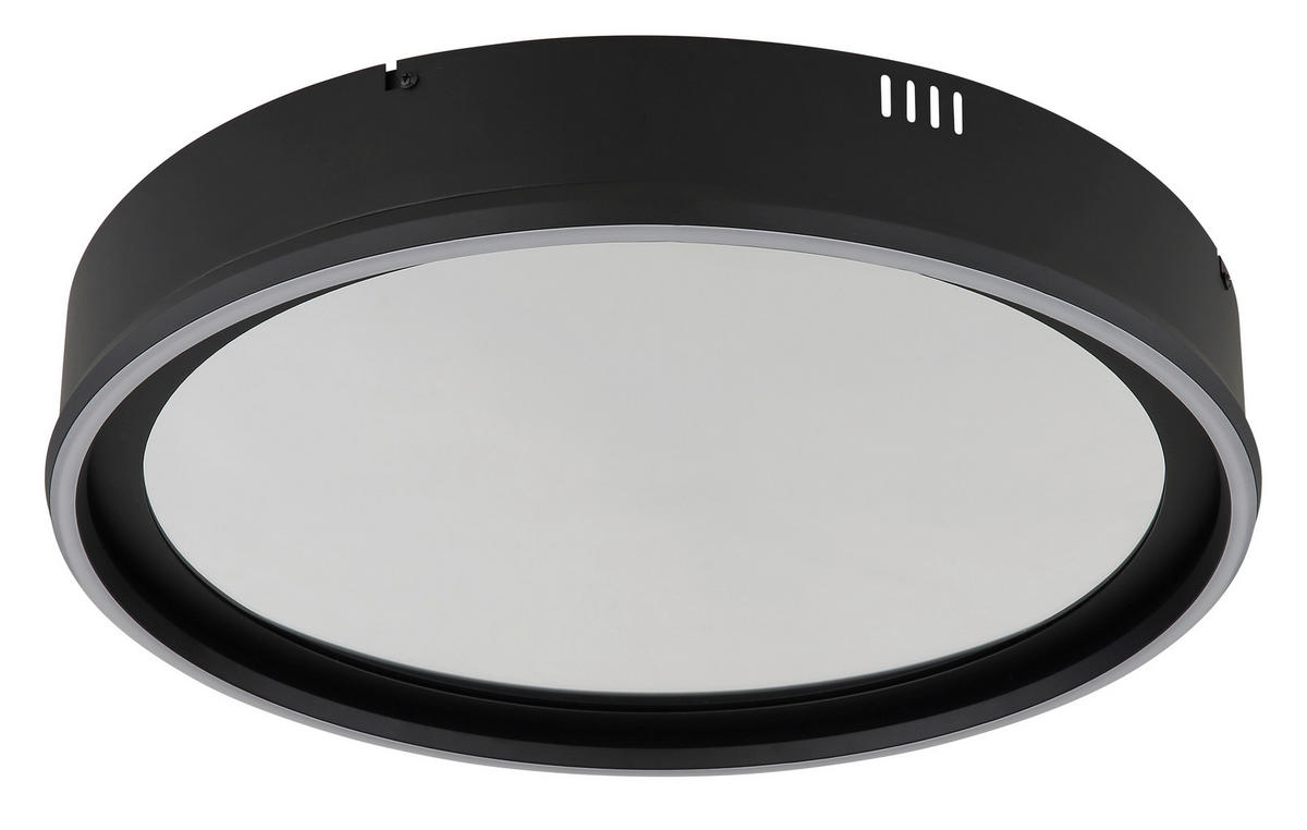 GLOBO Deckenleuchte klar Opal schwarz Glas Aluminium Kunststoff H/D: ca. 8,5x51,5 cm 1 Brennstellen Mirrora - klar/schwarz (51,50/8,50cm) - GLOBO