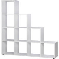 Stufenregal Bergamo 2 weiß B/H/T: ca. 155x156x33 cm Bergamo 2 - weiß (155,00/156,00/33,00cm)