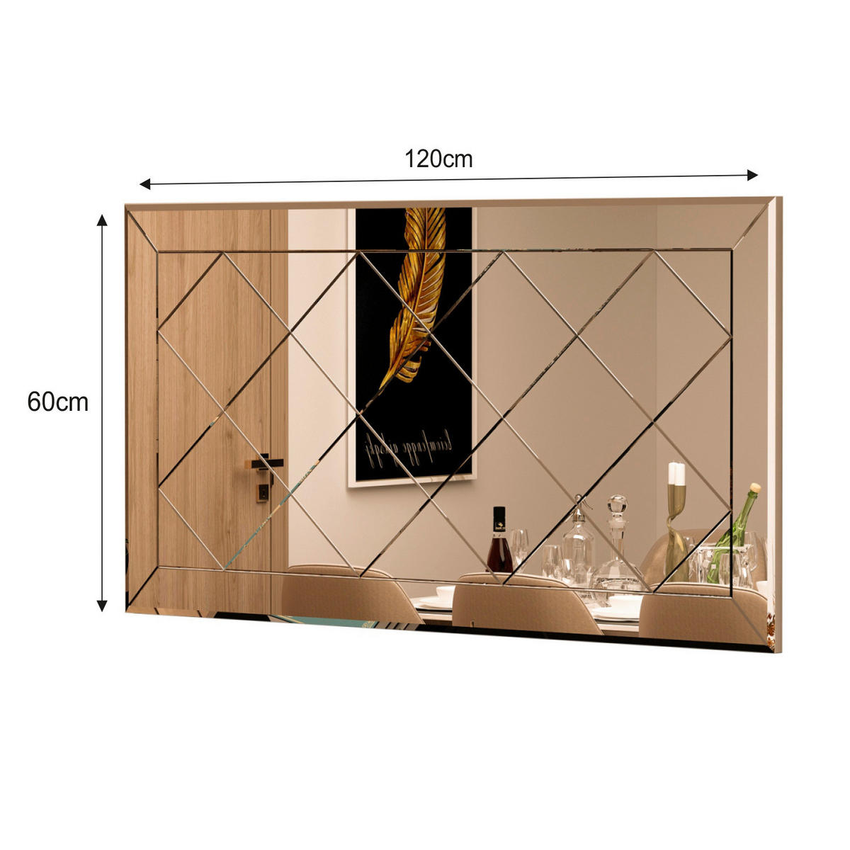 Wandspiegel Pauli B/H/T: ca. 120x60x2,2 cm Pauli - (120,00/60,00/2,20cm) - moebel17