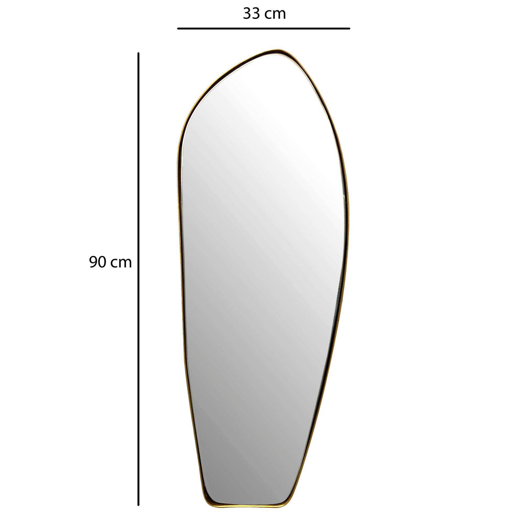 Wandspiegel gold Metall B/H/T: ca. 33x90x2,5 cm Wandspiegel - gold (33,00/90,00/2,50cm) - Wohnling
