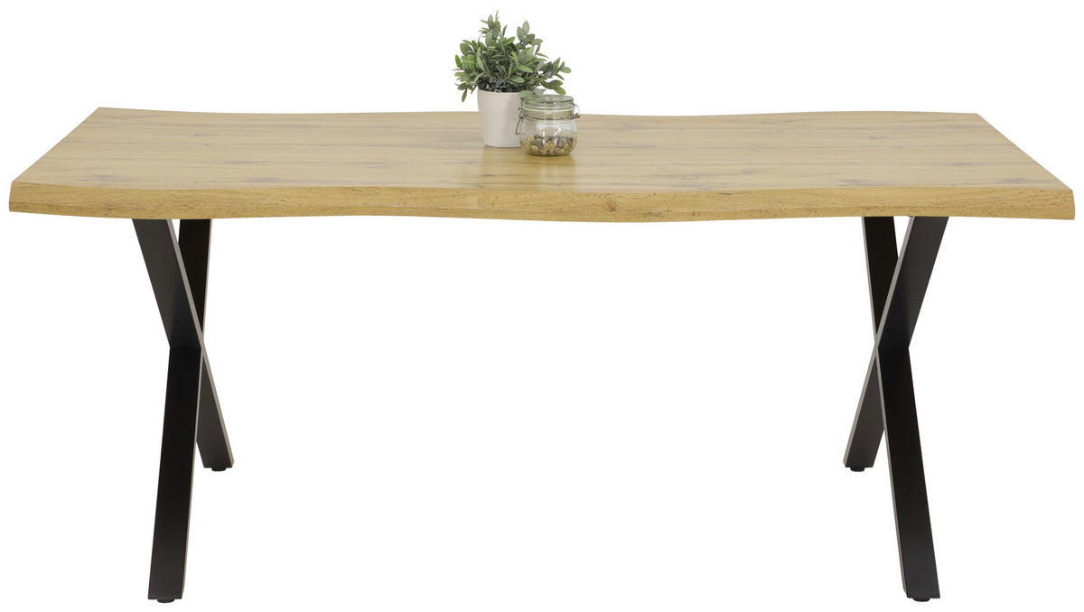 Esstisch GERDA I T Eiche Wildeiche Optik B/H/T: ca. 180x76x100 cm GERDA I T - Eiche/schwarz (180,00/76,00/100,00cm) - Hela