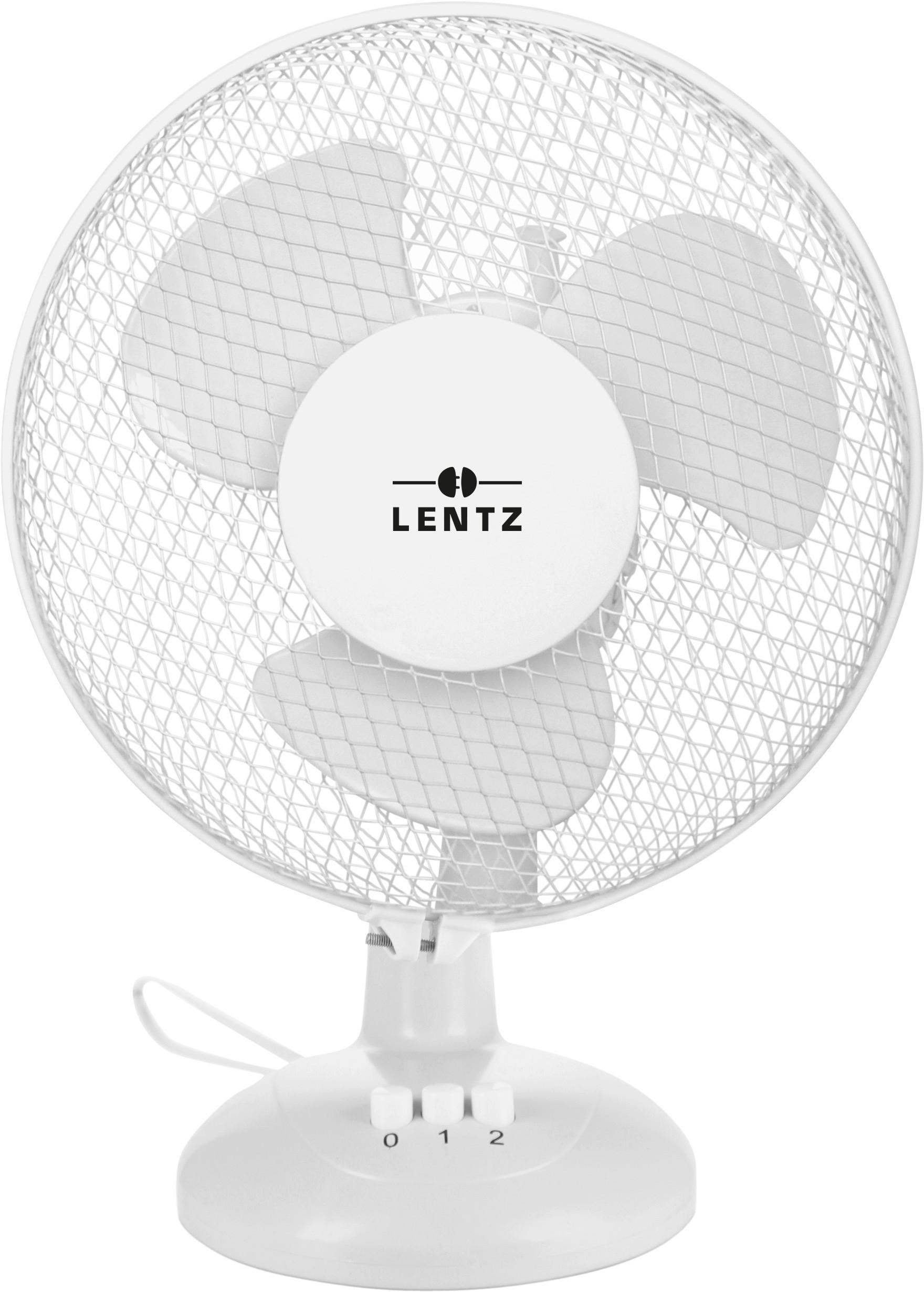 LENTZ Tischventilator 80033 weiß Kunststoff D: ca. 30 cm Tischventilator 80033 - weiß (30,00cm) - Lentz