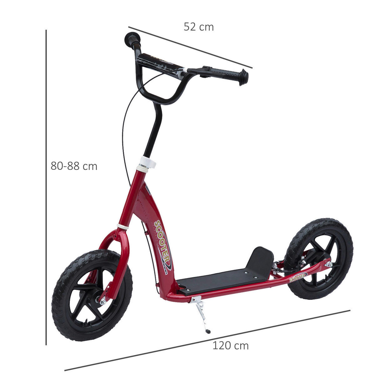 HOMCOM Kinderroller rot Kinderroller - rot (120,00/52,00/88,00cm) - HOMCOM