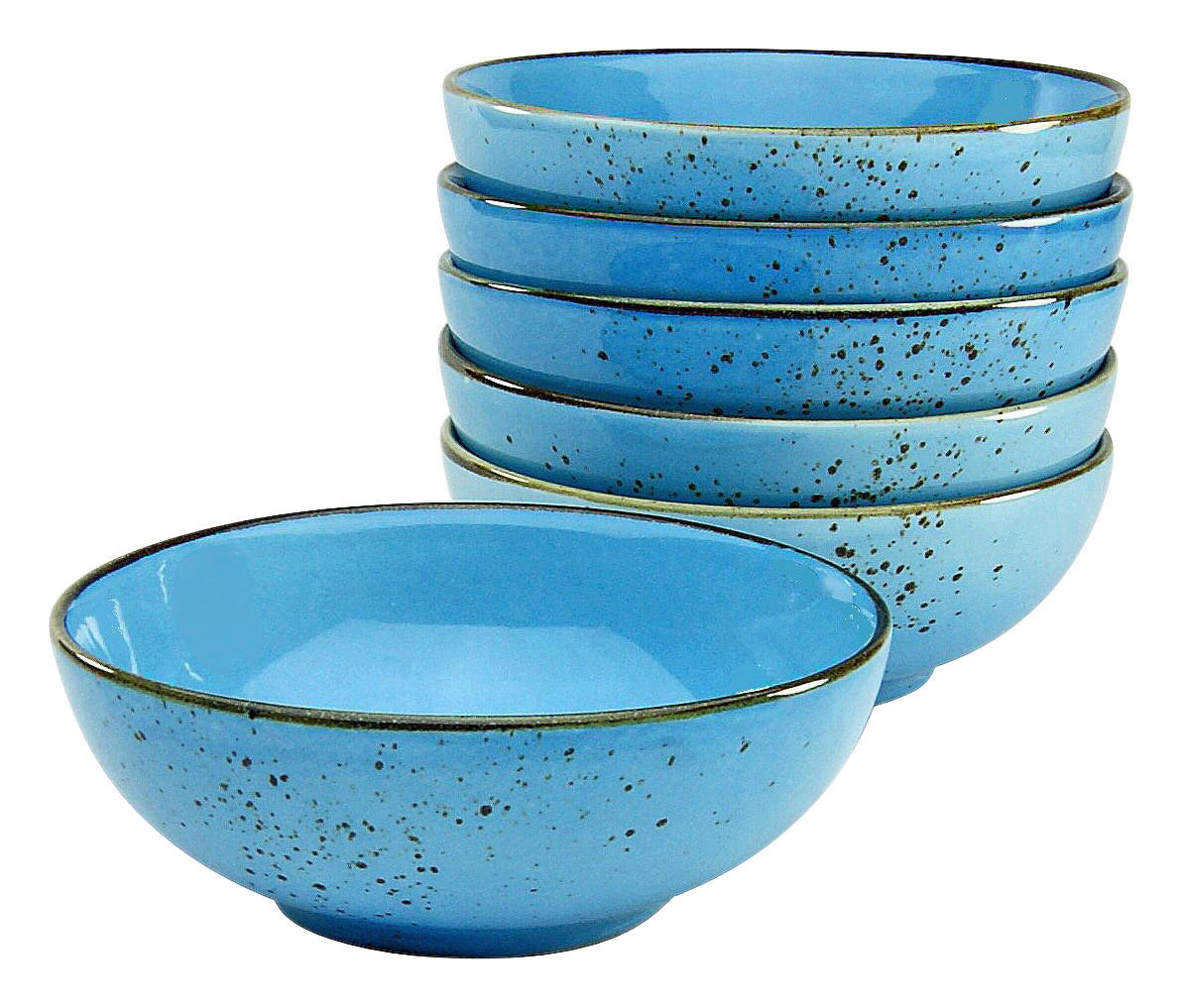 CreaTable Schalen-Set NATURE COLLECTION blau Steinzeug D: ca. 16,5 cm NATURE COLLECTION - blau (16,50cm) - CreaTable