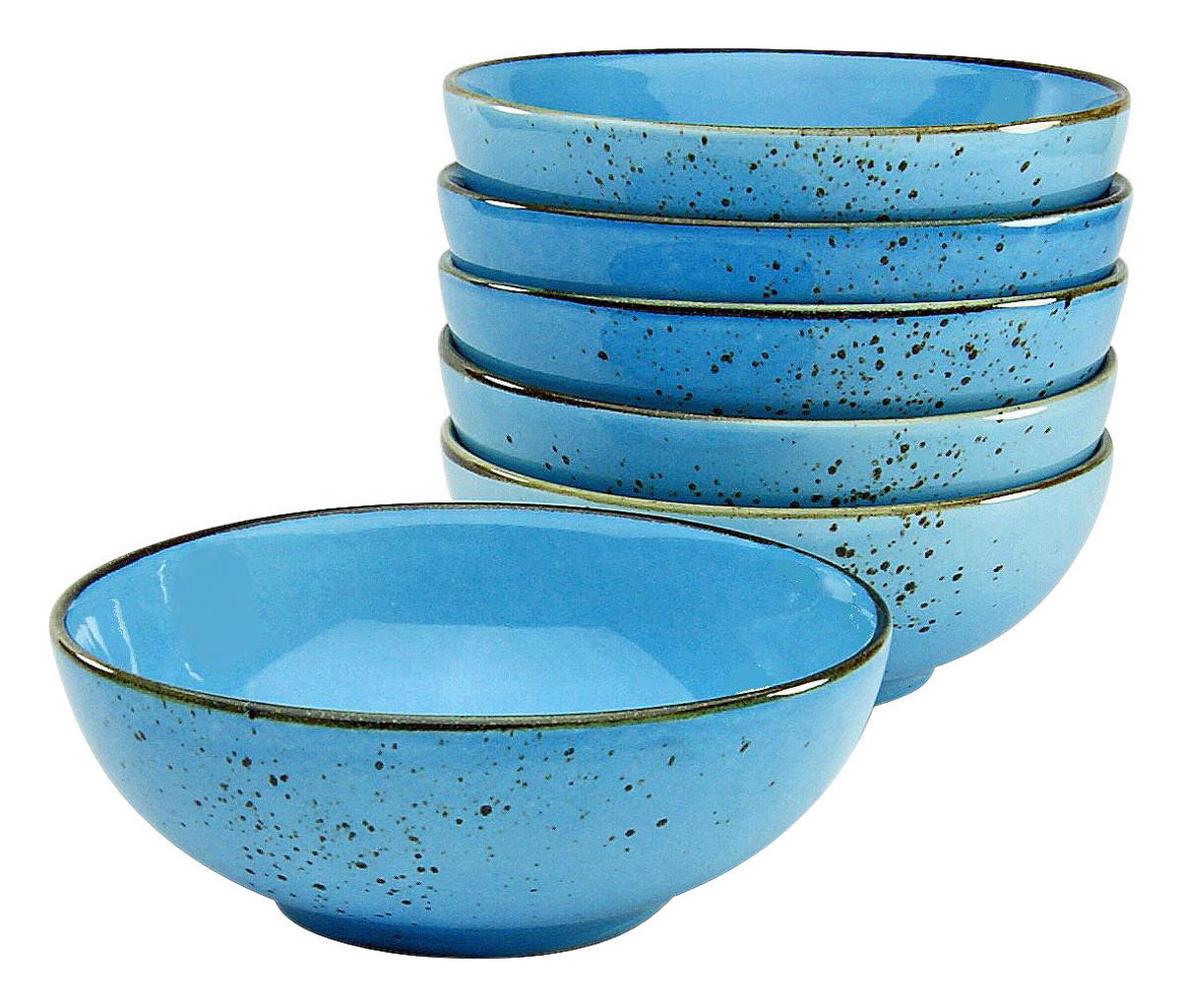 CreaTable Schalen-Set NATURE COLLECTION blau Steinzeug D: ca. 16,5 cm NATURE COLLECTION - blau (16,50cm) - CreaTable