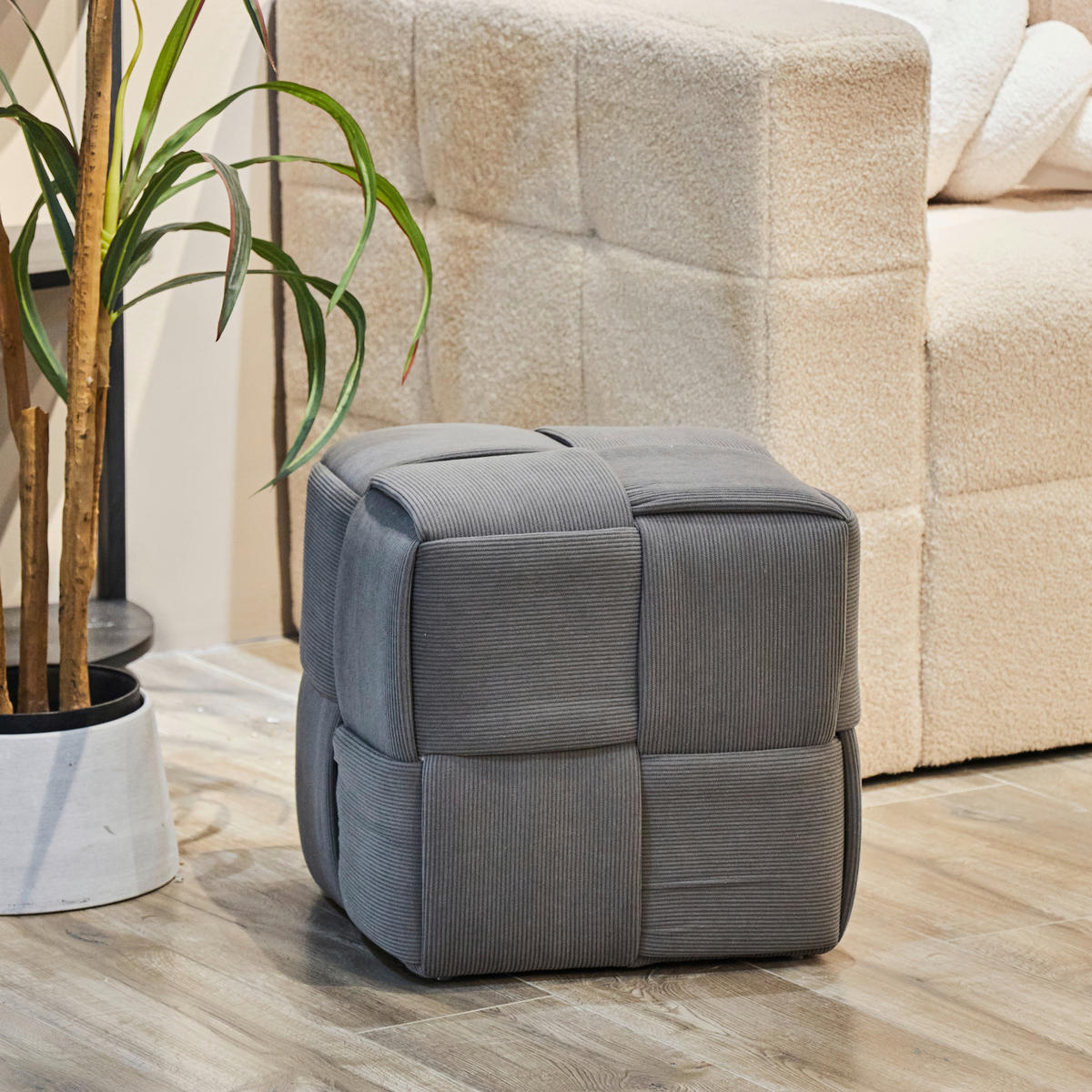 POCOline Sitzhocker grau Sitzhocker_Cord - grau - POCOline