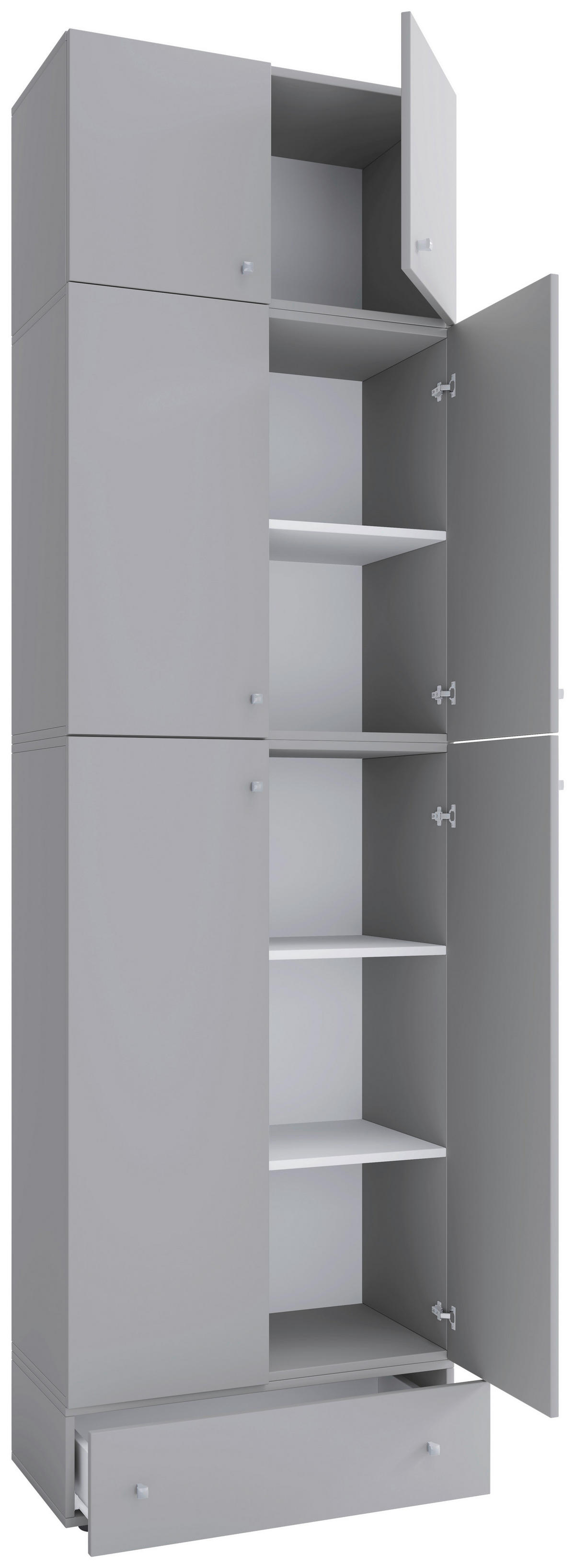 Schuhschrank Lona grau weiß B/H/T: ca. 70x240x39 cm Lona - weiß/grau (70,00/240,00/39,00cm) - VCM Möbel