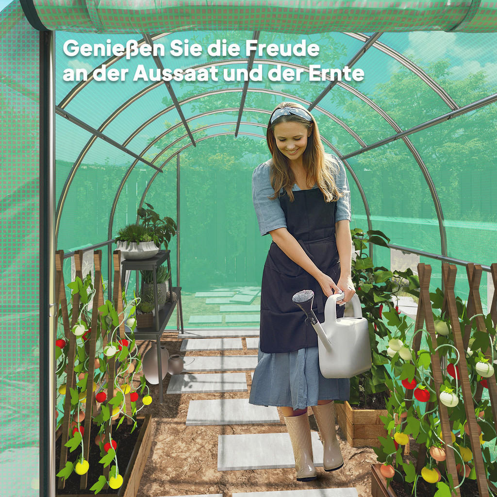 Thumbnail - Outsunny Folientunnel B/H/L: ca. 200x195x300 cm