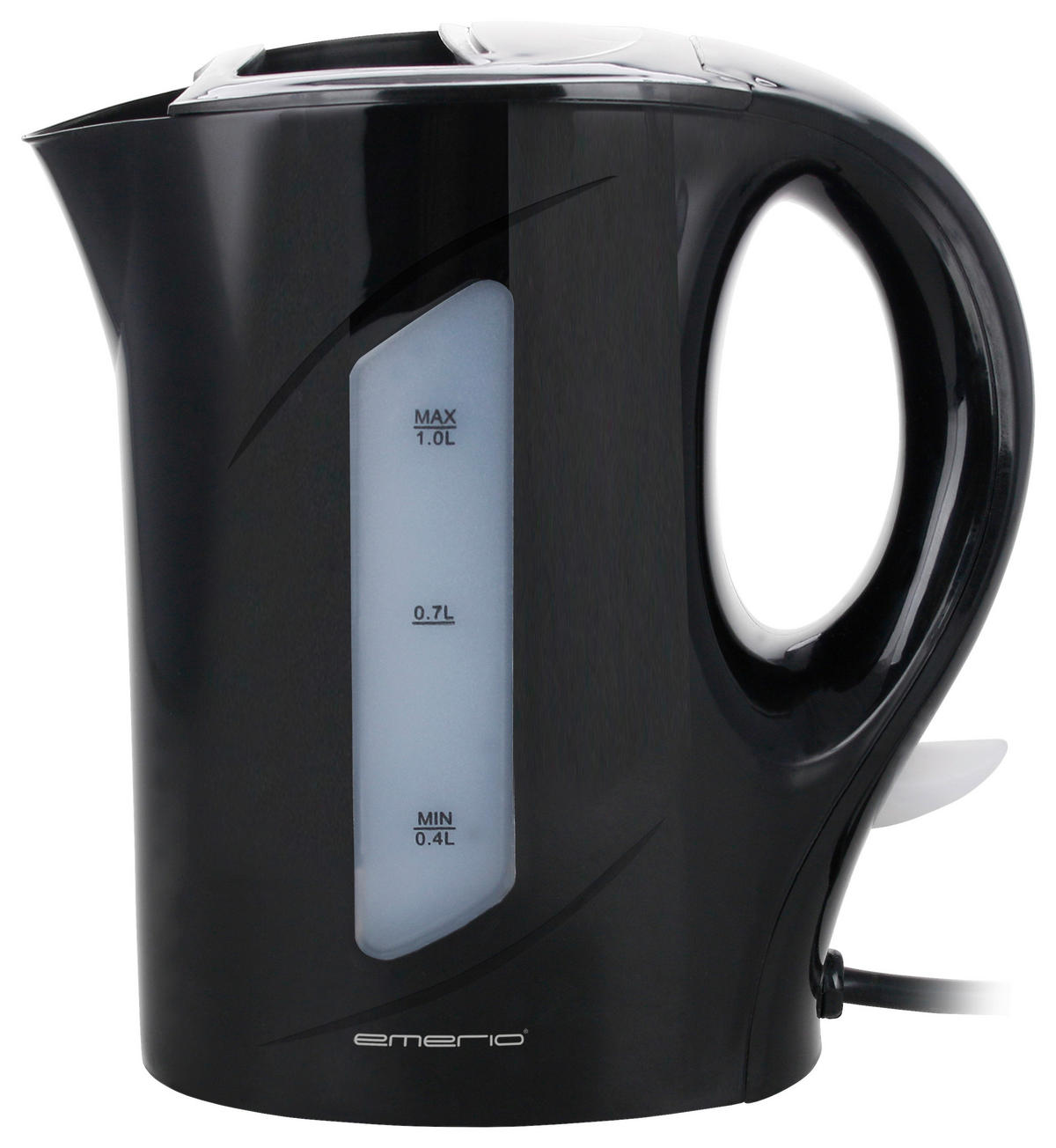 Emerio Wasserkocher WK-121616.1 schwarz Kunststoff B/H/T: ca. 11x20x19 cm ca. 1 l Wasserkocher WK-121616.1 - schwarz (11,00/20,00/19,00cm) - Emerio
