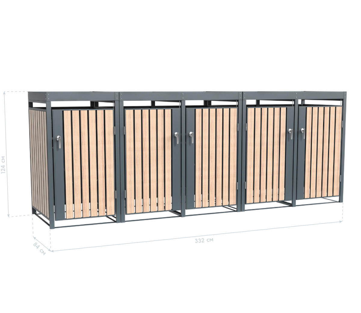 Westmann Mülltonnenbox Planta braun B/H/L: ca. 332x124x84 cm Planta - braun (84,00/332,00/124,00cm) - Westmann