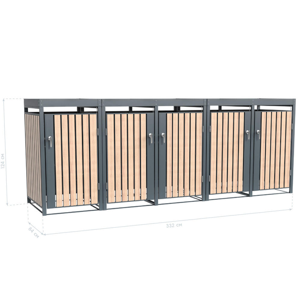 Thumbnail - Westmann Mülltonnenbox Planta braun B/H/L: ca. 332x124x84 cm