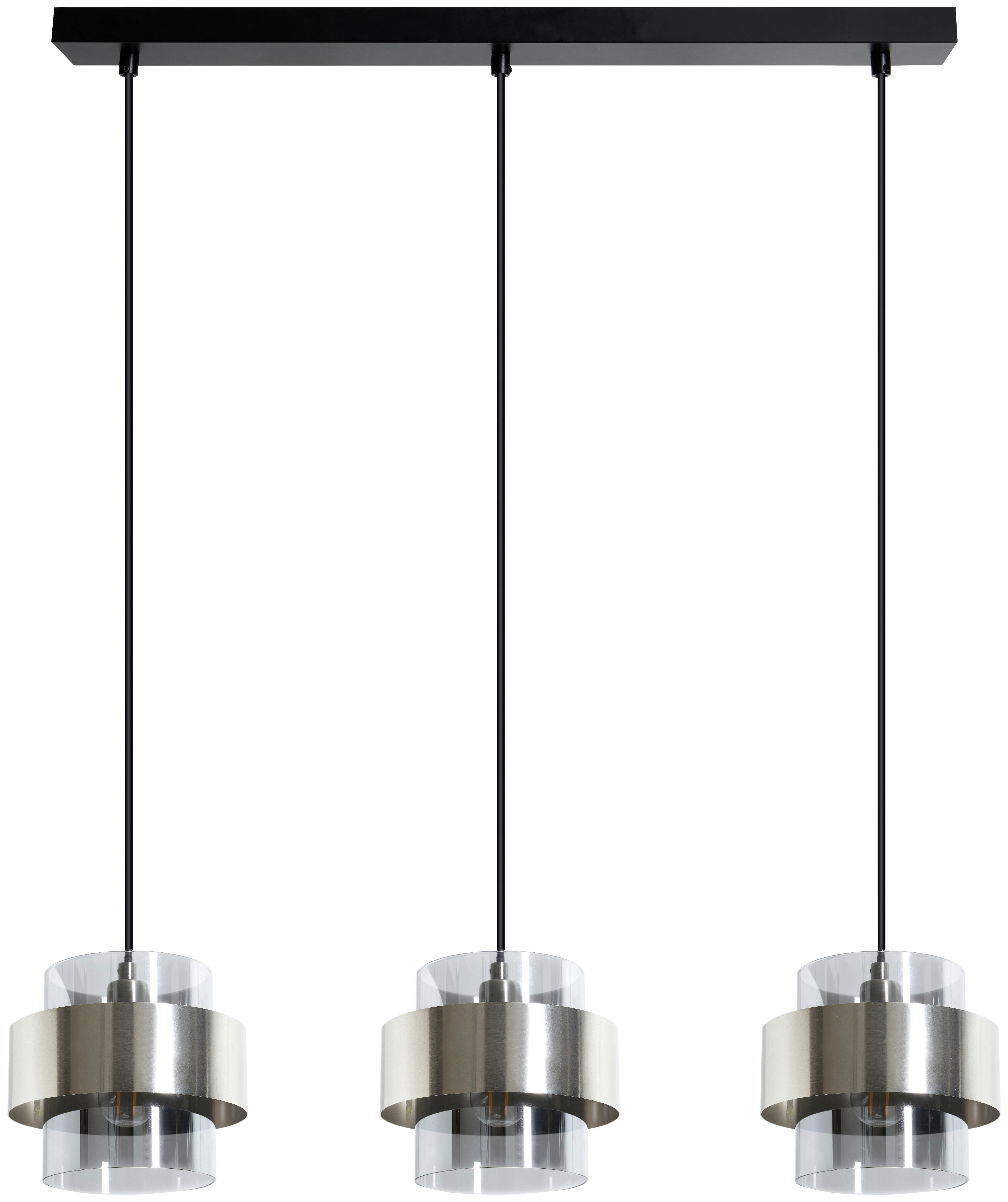 Thumbnail - POCOline Pendelleuchte schwarz Metall Glas B/L: ca. 73x120 cm