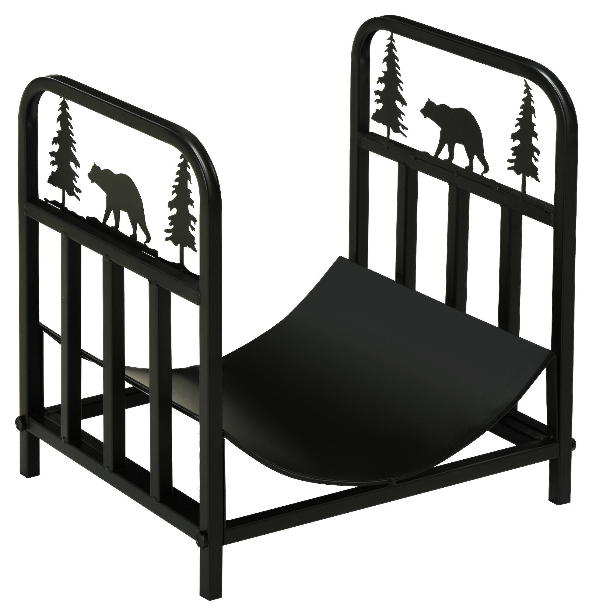 Outsunny Kaminholzregal schwarz B/H/L: ca. 33,5x43x42 cm Kaminholzregal - schwarz (42,00/33,50/43,00cm) - Outsunny