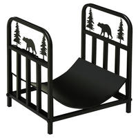 Outsunny Kaminholzregal schwarz B/H/L: ca. 33,5x43x42 cm Kaminholzregal - schwarz (42,00/33,50/43,00cm) - Outsunny