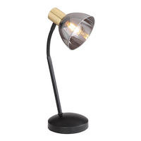 GLOBO Tischleuchte schwarz Glas Metall B/H/T: ca. 18,5x41x18,5 cm E14 1 Brennstellen JAY - schwarz (18,50/41,00/18,50cm) - GLOBO