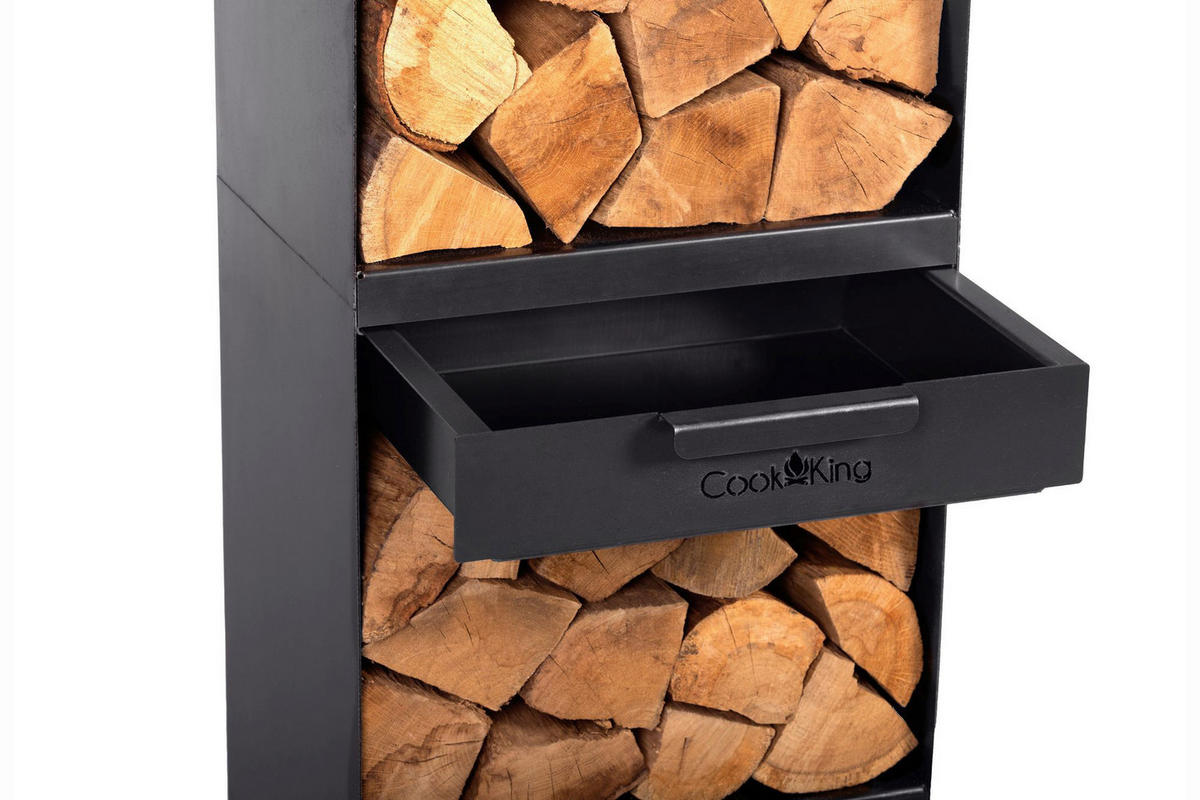 CookKing Kaminholzregal Vento schwarz B/H/T: ca. 40x120x30 cm Vento - schwarz (40,00/120,00/30,00cm) - CookKing
