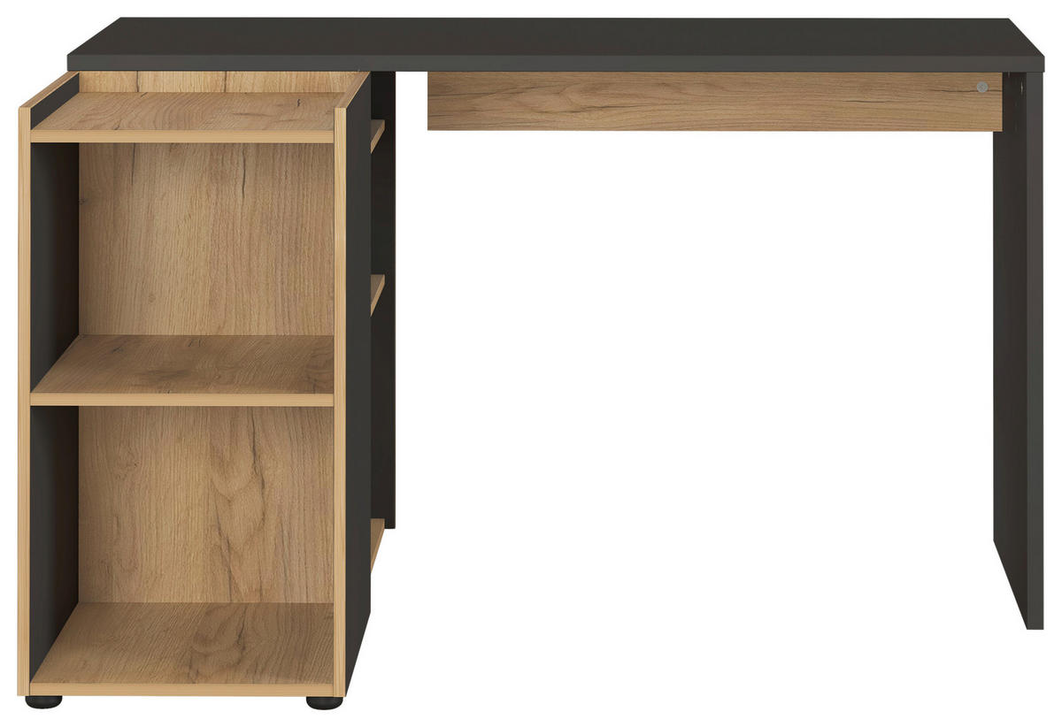 Schreibtisch Graphit Eiche Navarra Nachbildung B/H/T: ca. 129x76x107 cm Schreibtisch 2974 - Eiche/Graphit (129,00/76,00/107,00cm)