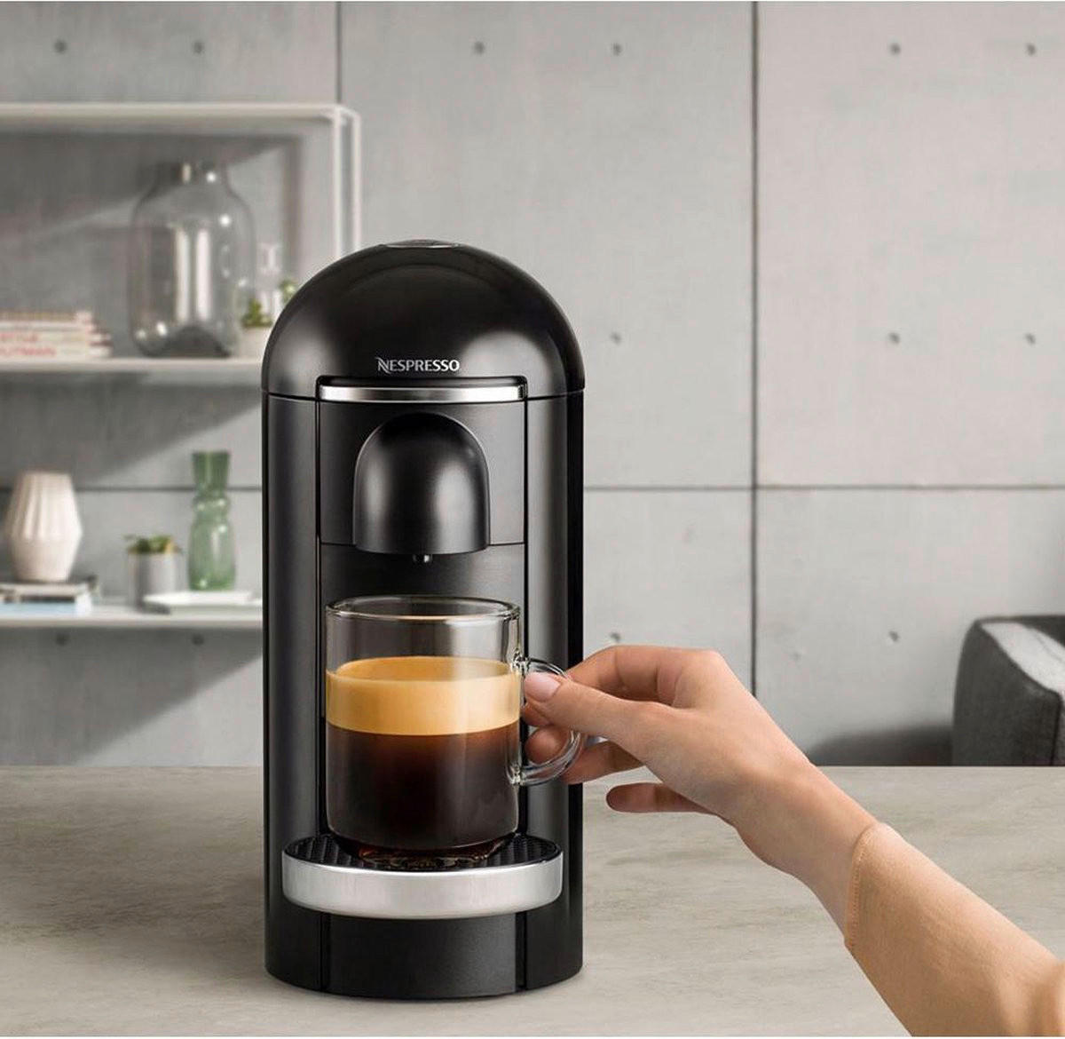 Krups Kapselmaschine XN903810WP schwarz Nespresso Vertuo Plus - schwarz (1,20l) - Krups