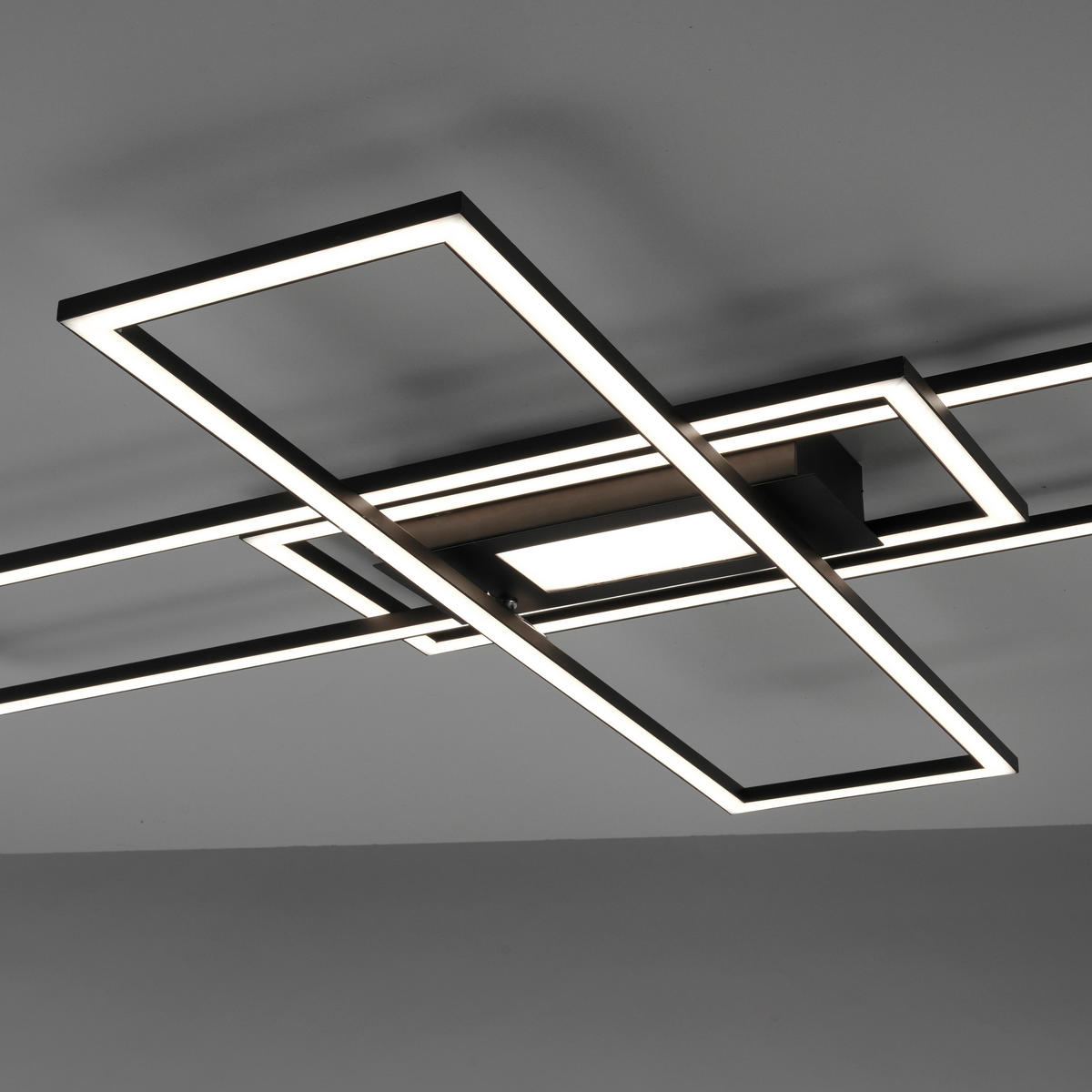 Just Light Deckenleuchte 14693-18 schwarz Aluminium B/H/T: ca. 99x5x69 cm LED-Deckenleuchte_Asmin - schwarz (99,00/5,00/69,00cm) - Just Light