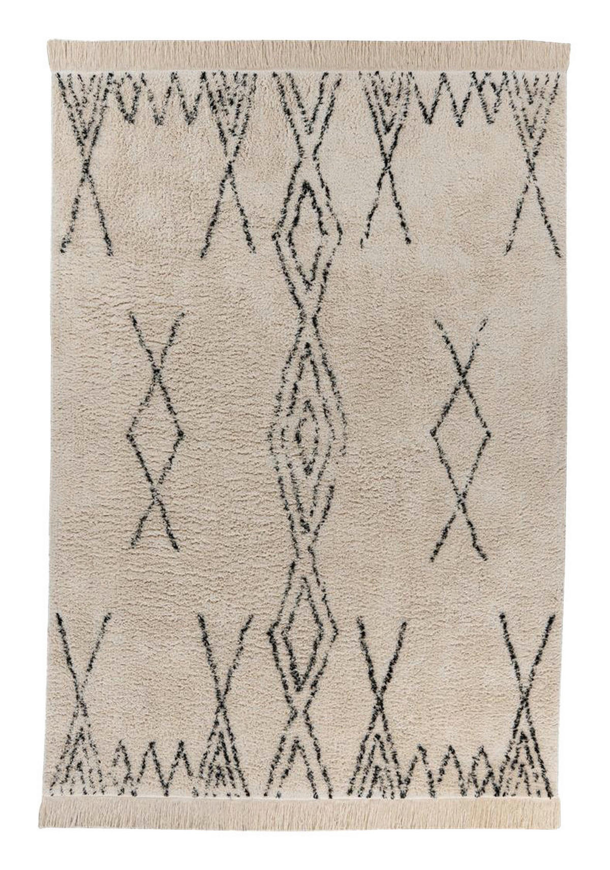 Kayoom Kurzflorteppich Alena schwarz B/H/L: ca. 160x2x230 cm Alena - creme/schwarz (230,00/160,00/2,00cm) - Kayoom