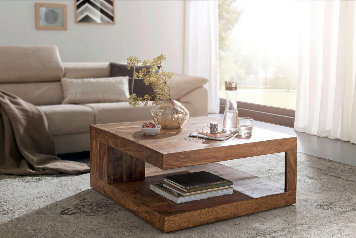 Couchtisch braun B/H/T: ca. 90x40x90 cm Couchtisch - braun (90,00/40,00/90,00cm) - Wohnling