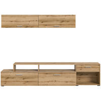Wohnwand Race Eiche Evoke Oak Nachbildung B/H/T: ca. 247x180x35 cm Race - Eiche (247,00/180,00/35,00cm) - xonox.home