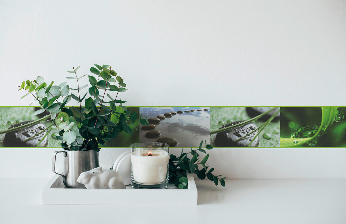 A.S.Creation Bordüre schwarz grün braun B/H/D: ca. 10x500x5,5 cm Bordüre_selbstklebend - braun/schwarz (5,50/500,00cm) - A.S.Creation