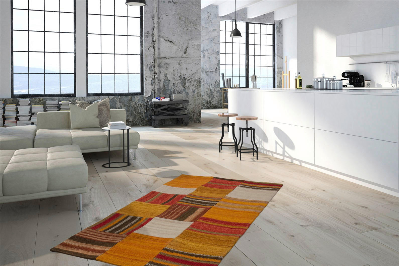 Kayoom Kurzflorteppich Radical 210 terra B/L: ca. 80x150 cm Radical 210 - terra/mehrfarbig (80,00/150,00cm) - Kayoom