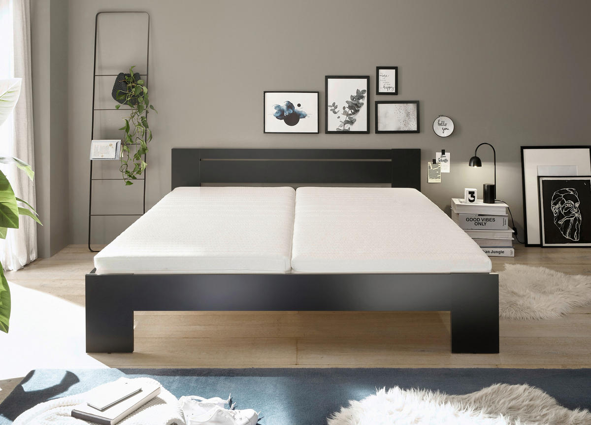 Futonbett Cannes schwarz Liegefläche B/L: ca. 180x200 cm Cannes - schwarz (185,00/71,00/204,00cm)