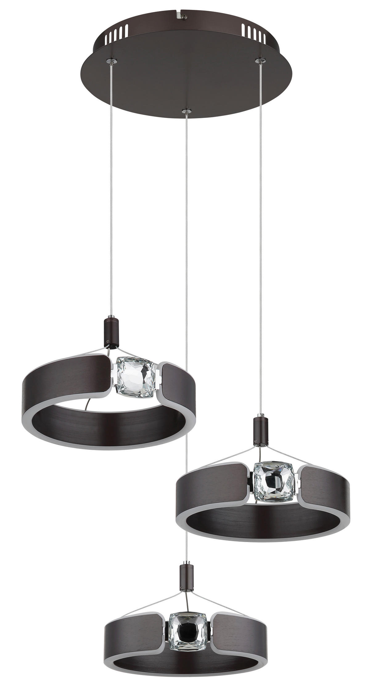 GLOBO LED-Pendelleuchte bronze Opal Metall Acryl H/L: ca. 125x44 cm LED-Pendelleuchte_Hendricks - Opal/bronze (44,00cm) - GLOBO