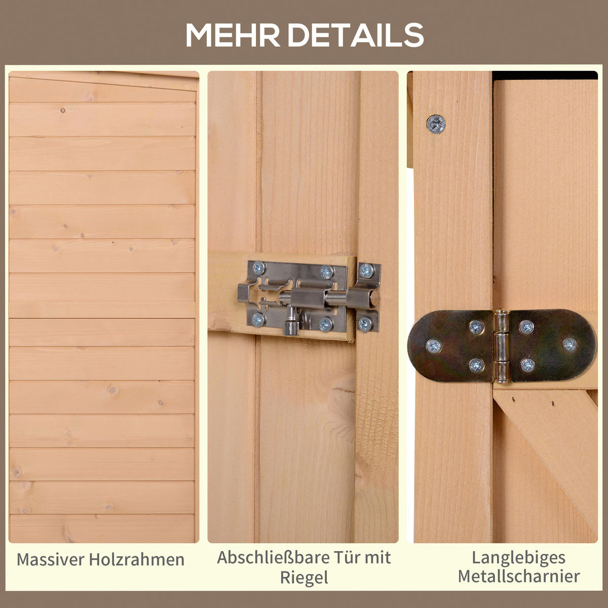 Outsunny Gartenhaus natur B/H/L: ca. 56x115x75 cm Gartenhaus - natur (75,00/56,00/115,00cm) - Outsunny