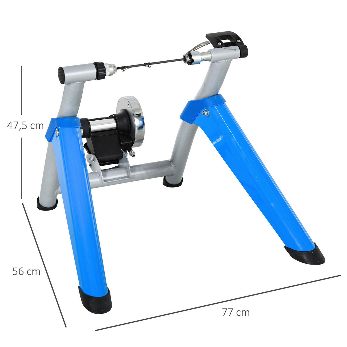 HOMCOM Fahrradtrainer blau Kunststoff B/H/L: ca. 77x47,5x56 cm Fahrradtrainer - blau/silber (56,00/77,00/47,50cm) - HOMCOM