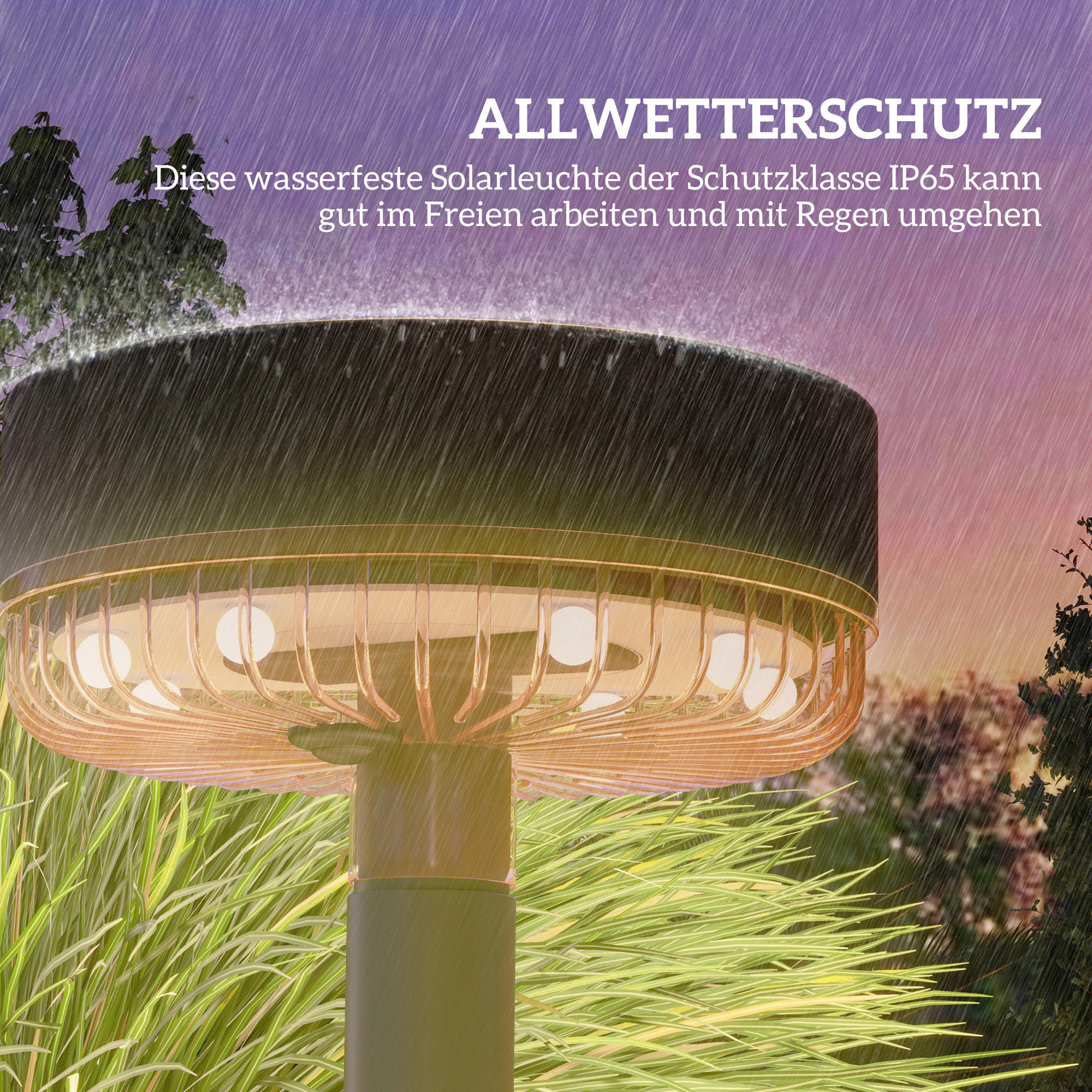 Solar-Gartenleuchte schwarz Kunststoff B/H/L: ca. 13x39,5x13 cm Solar-Gartenleuchte - schwarz (13,00/13,00/39,50cm) - Outsunny