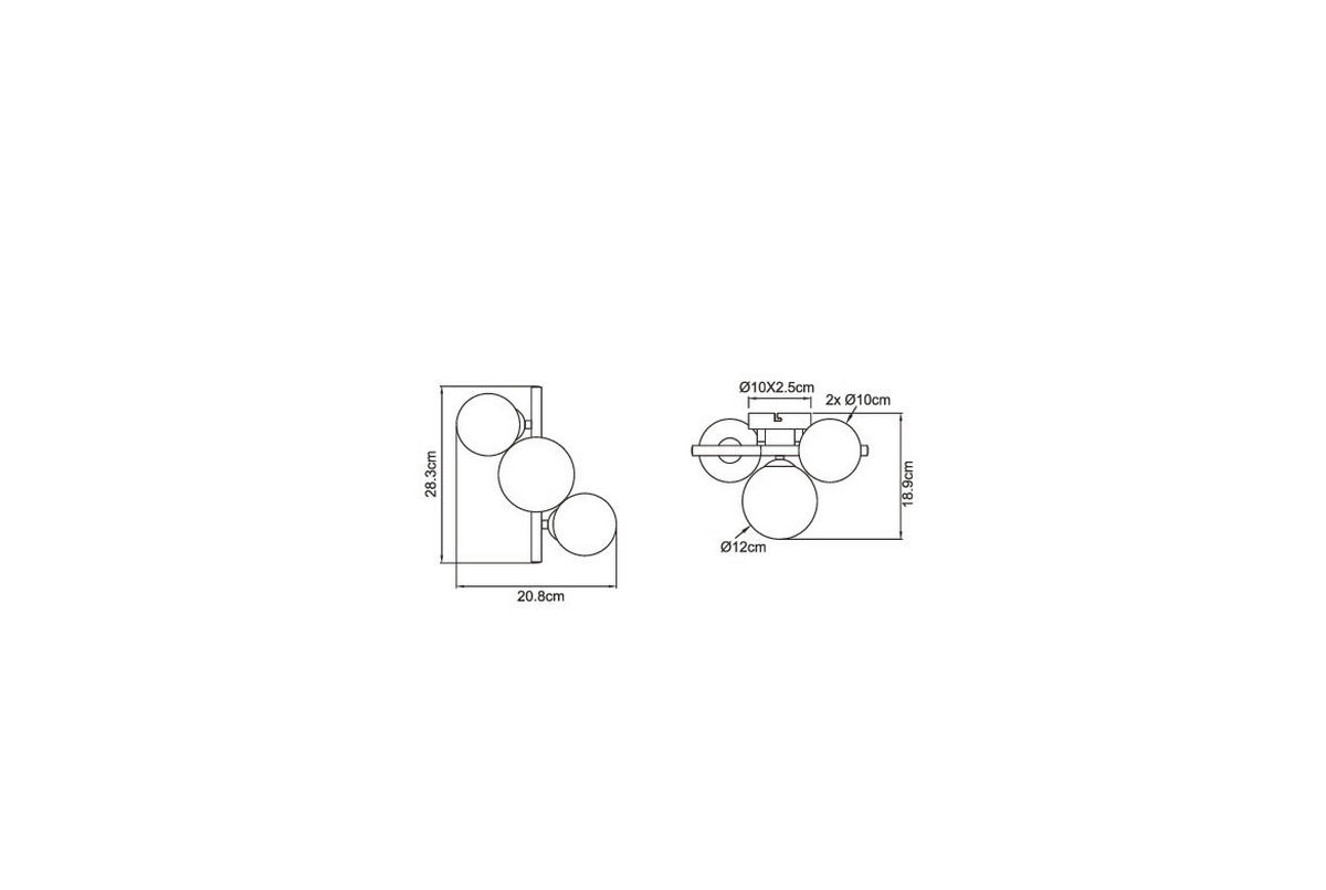 GLOBO Deckenleuchte 56133-3W Riha schwarz Metall Rauchglas B/H: ca. 21x28 cm 3 Brennstellen Riha - schwarz (21,00/28,00cm) - GLOBO