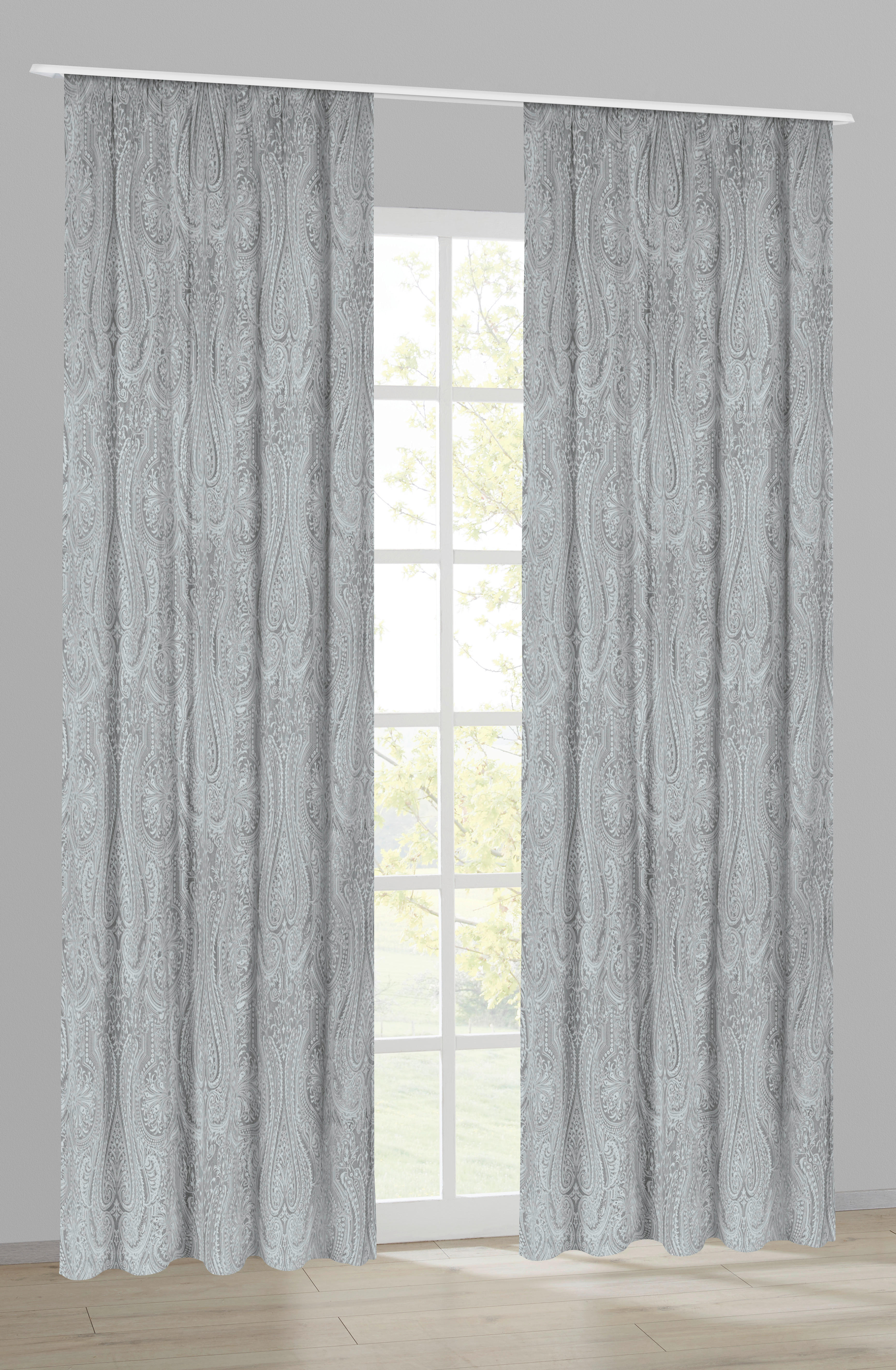 Dekovorhang Paisley silber B/L: ca. 140x245 cm Paisley - silber (140,00/245,00cm)