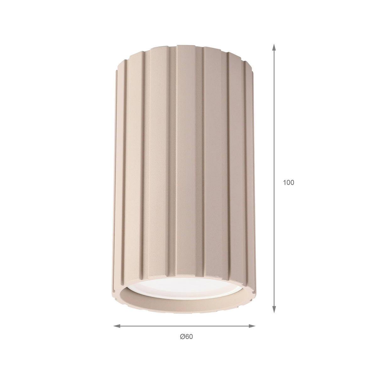 Lamkur Strahler beige Stahl B/H/L: ca. 6,5x10x6,5 cm 1 Brennstellen Prisma - beige (6,50/6,50/10,00cm) - Lamkur