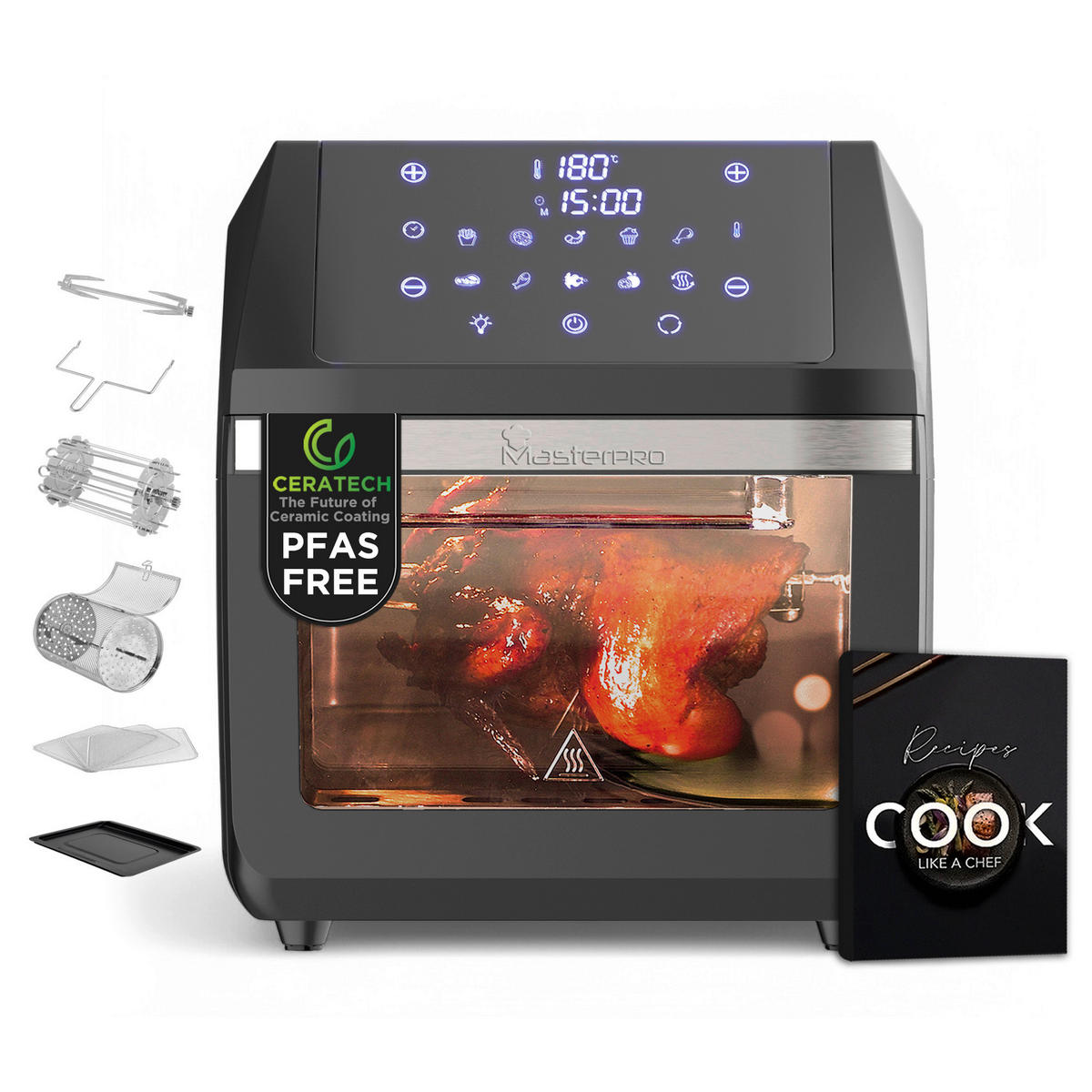 MASTERPRO Heißluftfritteuse ROCKET 1100 - schwarz - MASTERPRO