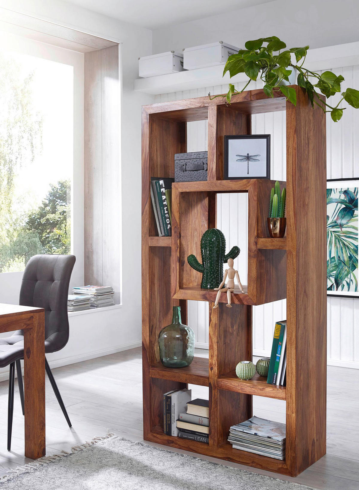 Regal natur B/H/T: ca. 105x180x35 cm Bücherregal - natur (105,00/180,00/35,00cm) - Wohnling