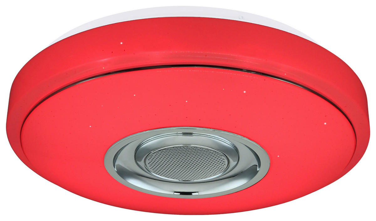 POCOline Deckenleuchte Sound weiß Chrom Kunststoff Metall H/D: ca. 8x34 cm Sound - weiß/Chrom (34,00/8,00cm) - POCOline