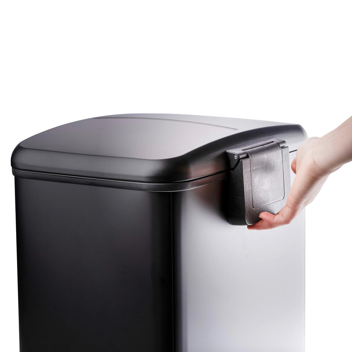 Treteimer schwarz Stahl B/H/T: ca. 37x50x34 cm Treteimer 2x12l - schwarz (37,00/50,00/34,00cm)