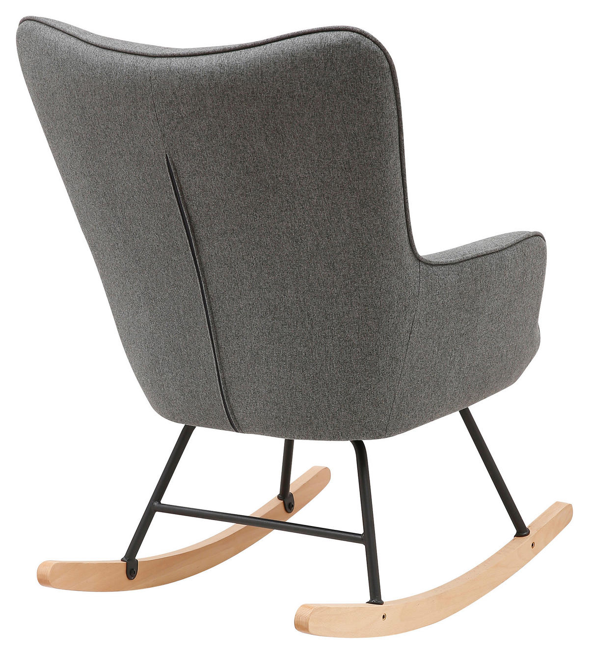 byLIVING Schaukelstuhl RICHIE grau schwarz natur Webstoff Metall Buche B/H/T: ca. 72x92x92 cm RICHIE - natur/schwarz (72,00/92,00/92,00cm) - byLIVING
