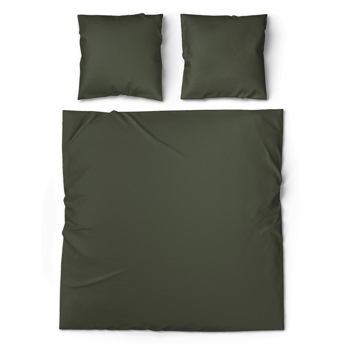 Baumwoll Bettwäsche dunkelgrün Baumwolle B/L: ca. 200x200 cm Bettwäsche_Renforce Uni 200x200cm - dunkelgrün (200,00/200,00cm)