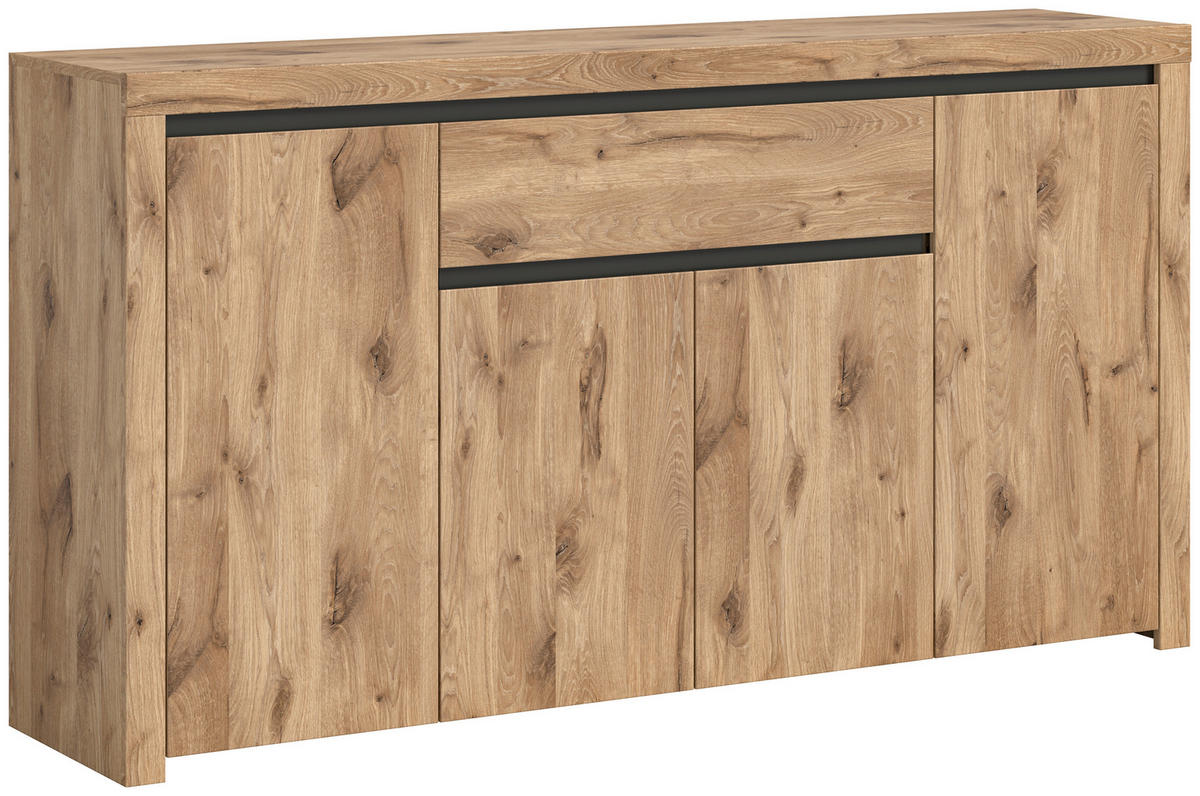 Sideboard Woody Nox Oak Nachbildung anthrazit B/H/T: ca. 171x91x40 cm Woody - anthrazit (171,00/91,00/40,00cm)