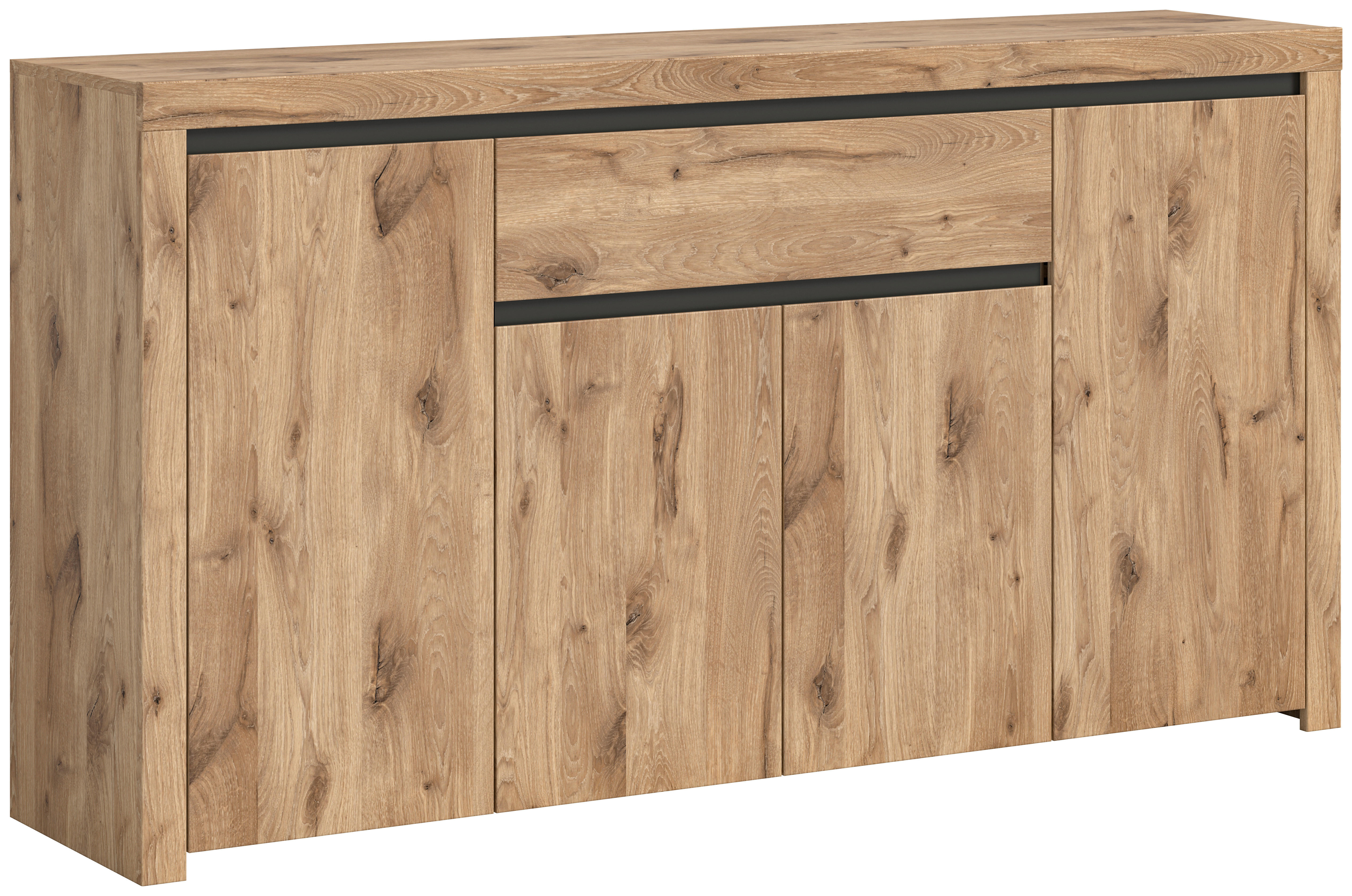 Sideboard Woody Nox Oak Nachbildung anthrazit B/H/T: ca. 171x91x40 cm günstig online kaufen