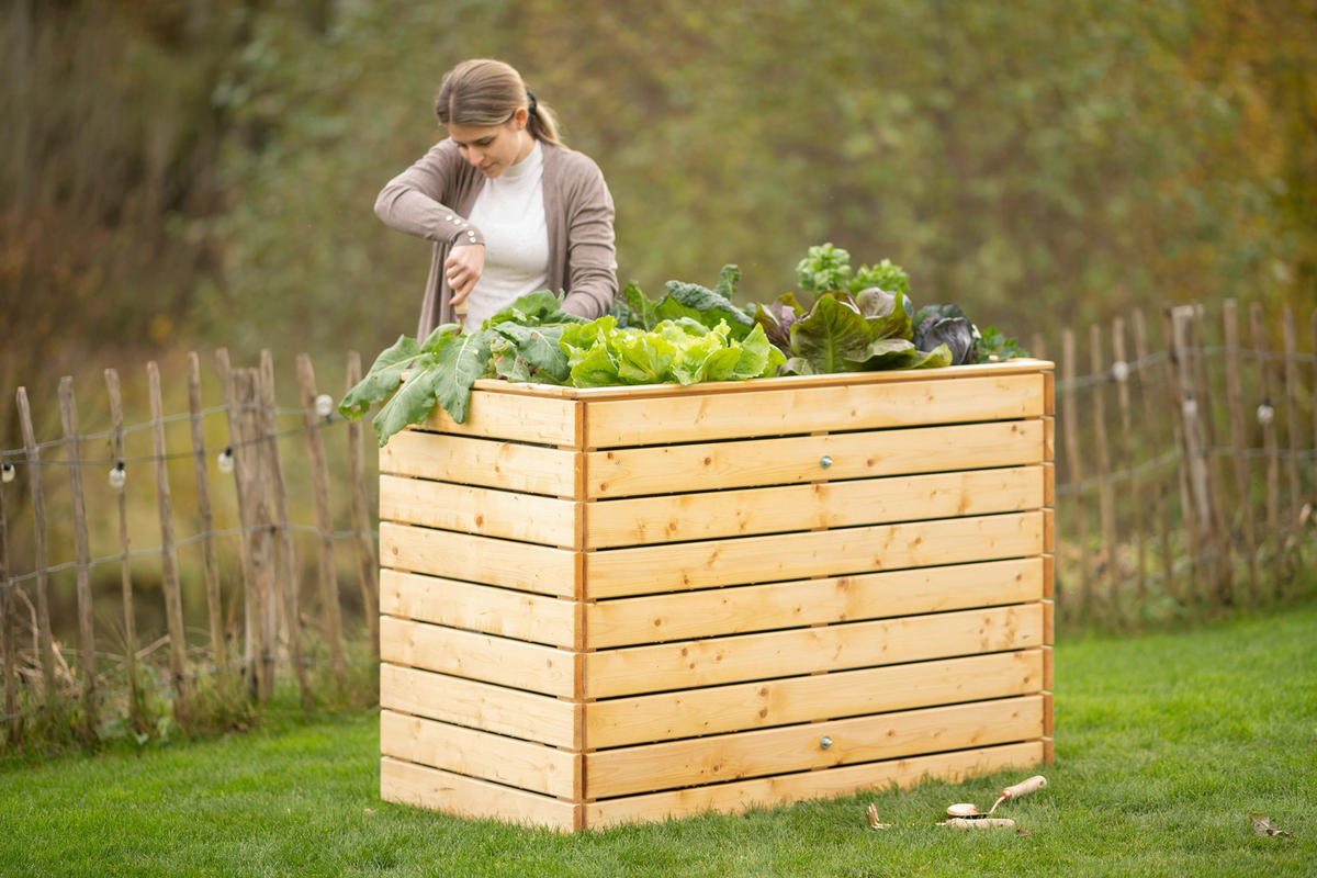 Westmann Hochbeet Fichte L natur Fichte B/H/L: ca. 70x90x130 cm Fichte L - natur (130,00/70,00/90,00cm) - Westmann